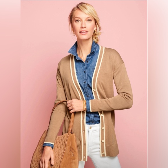 🍂 Talbots Girlfriend Cardigan - Tipped, Size XS 🍁 - Picture 13 of 13
